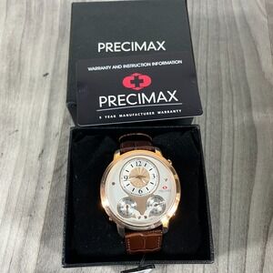 Precimax Men's Roosevelt PX16004 Brown Leather Japanese Quartz Dress Watch